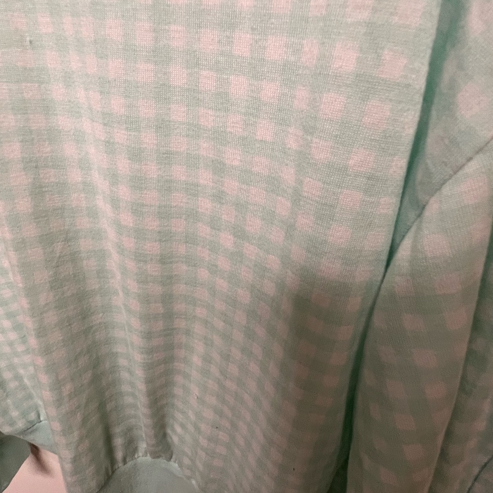 HONEY DEW SIZE SMALL LADIES LONG SLEEVE PAJAMA’S MINT GREEN & WHITE CHECKERED - Picture 7 of 11